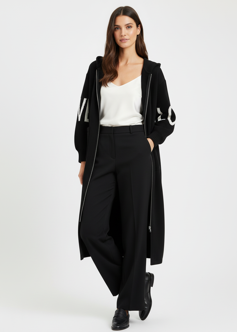 ELEGANTE ABRIGO CON CAPUCHA