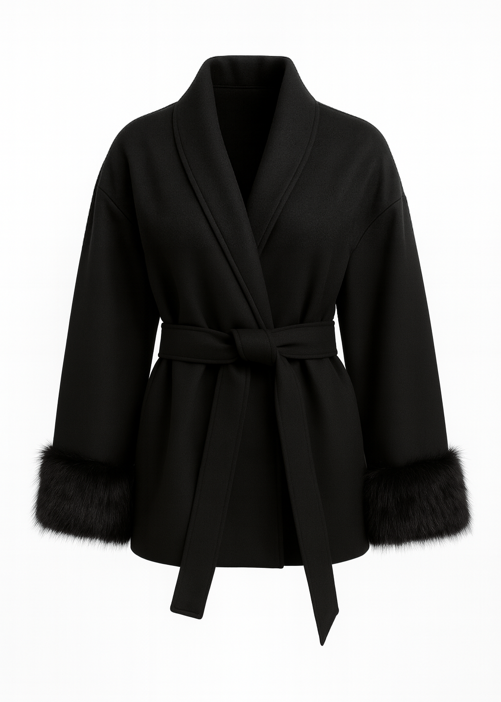 ABRIGO ELEGANTE CON DETALLES DE PIEL SINTÉTICA