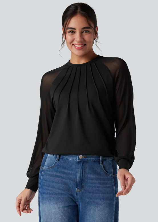 BLUSA CON CUELLO REDONDO