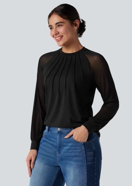BLUSA CON CUELLO REDONDO