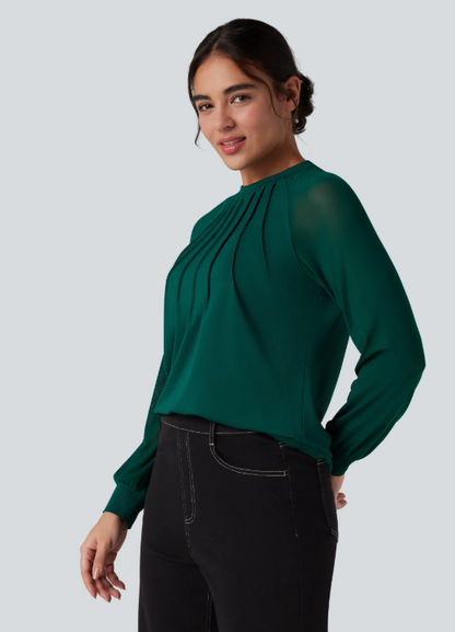 BLUSA CON CUELLO REDONDO