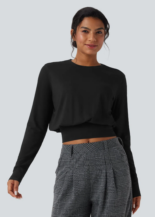 CAMISETA LARGA CON CUELLO REDONDO