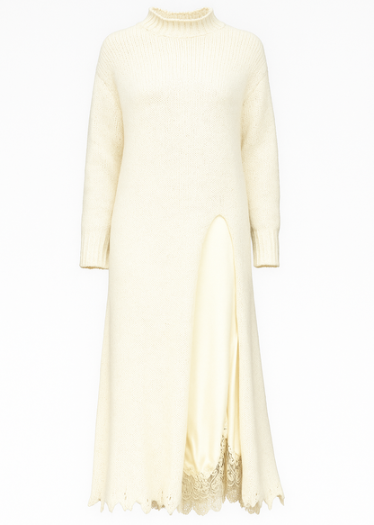 CONJUNTO DE VESTIDO CON ABERTURA LATERAL