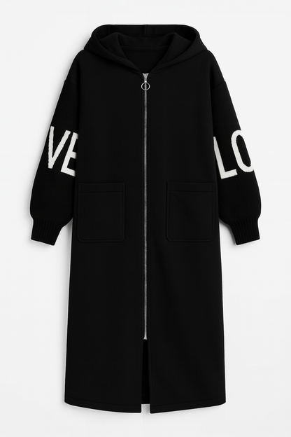 ELEGANTE ABRIGO CON CAPUCHA