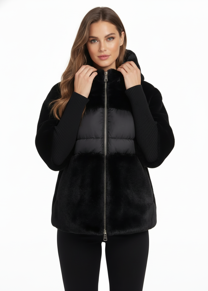 ABRIGO ACOLCHADO CON CAPUCHA