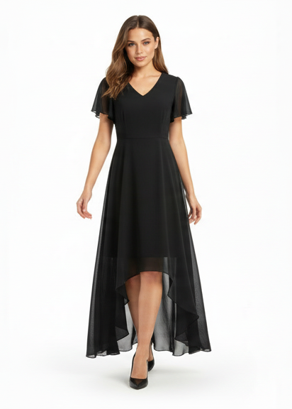 CAROLINA | VESTIDO MIDI CON CUELLO EN V