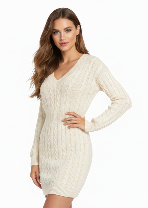 VESTIDO DE PUNTO CÁLIDO Y REFINADO
