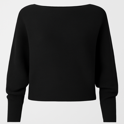 SUÉTER NEGRO DE CUELLO RECTO