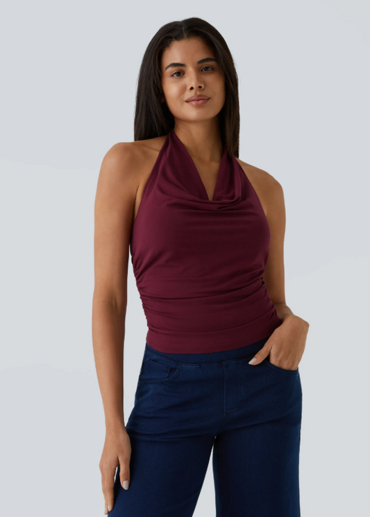 TOP SIN MANGAS CON CUELLO HALTER