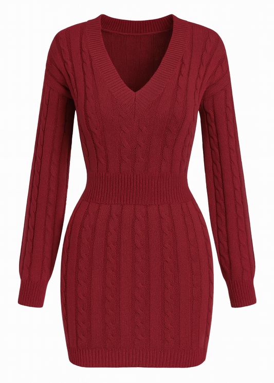 VESTIDO DE PUNTO CÁLIDO Y REFINADO