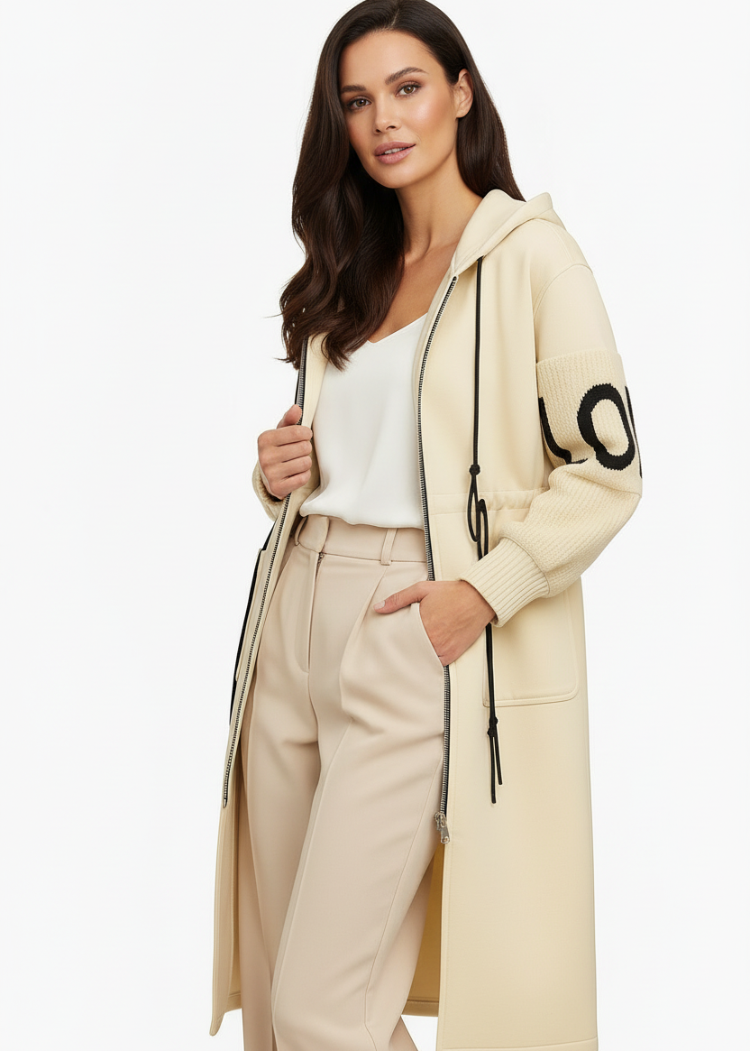 ELEGANTE ABRIGO CON CAPUCHA