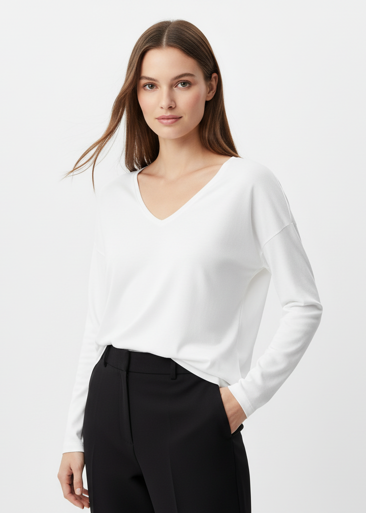 CAMISETA CUELLO V PARA MUJER