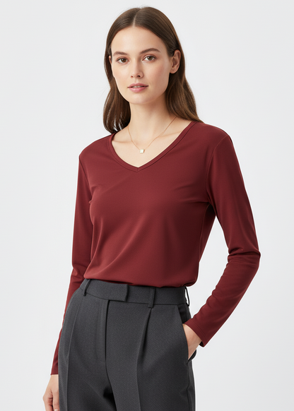 CAMISETA CUELLO V PARA MUJER