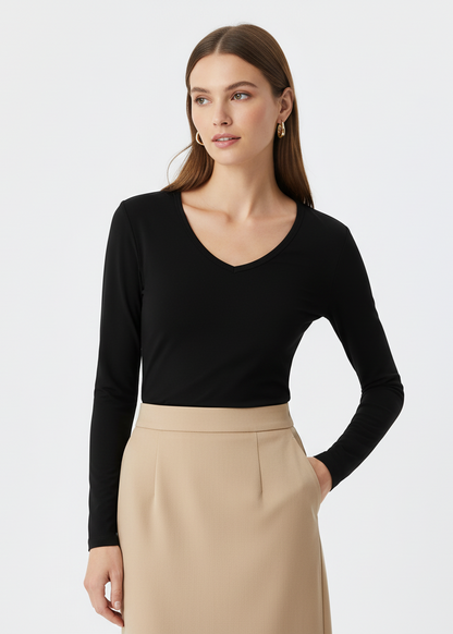 CAMISETA CUELLO V PARA MUJER