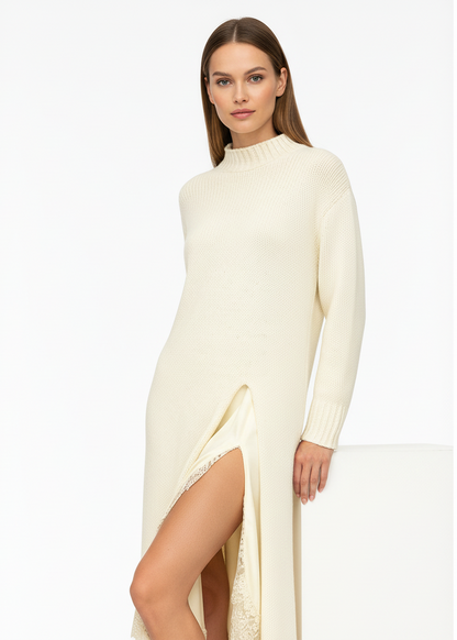 CONJUNTO DE VESTIDO CON ABERTURA LATERAL