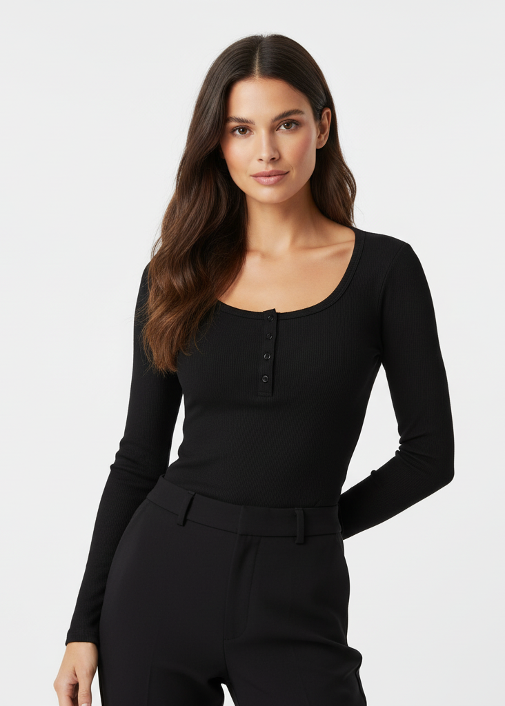 CAMISETA CON BOTONES PARA MUJER