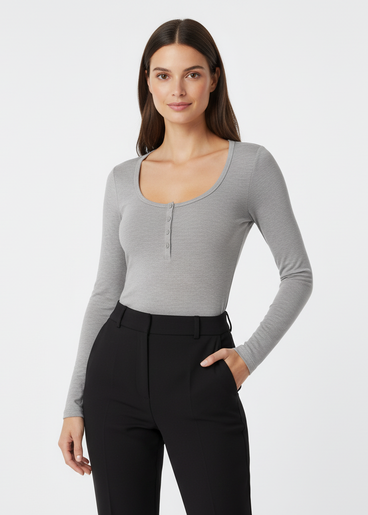 CAMISETA CON BOTONES PARA MUJER