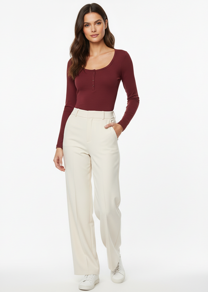 CAMISETA CON BOTONES PARA MUJER